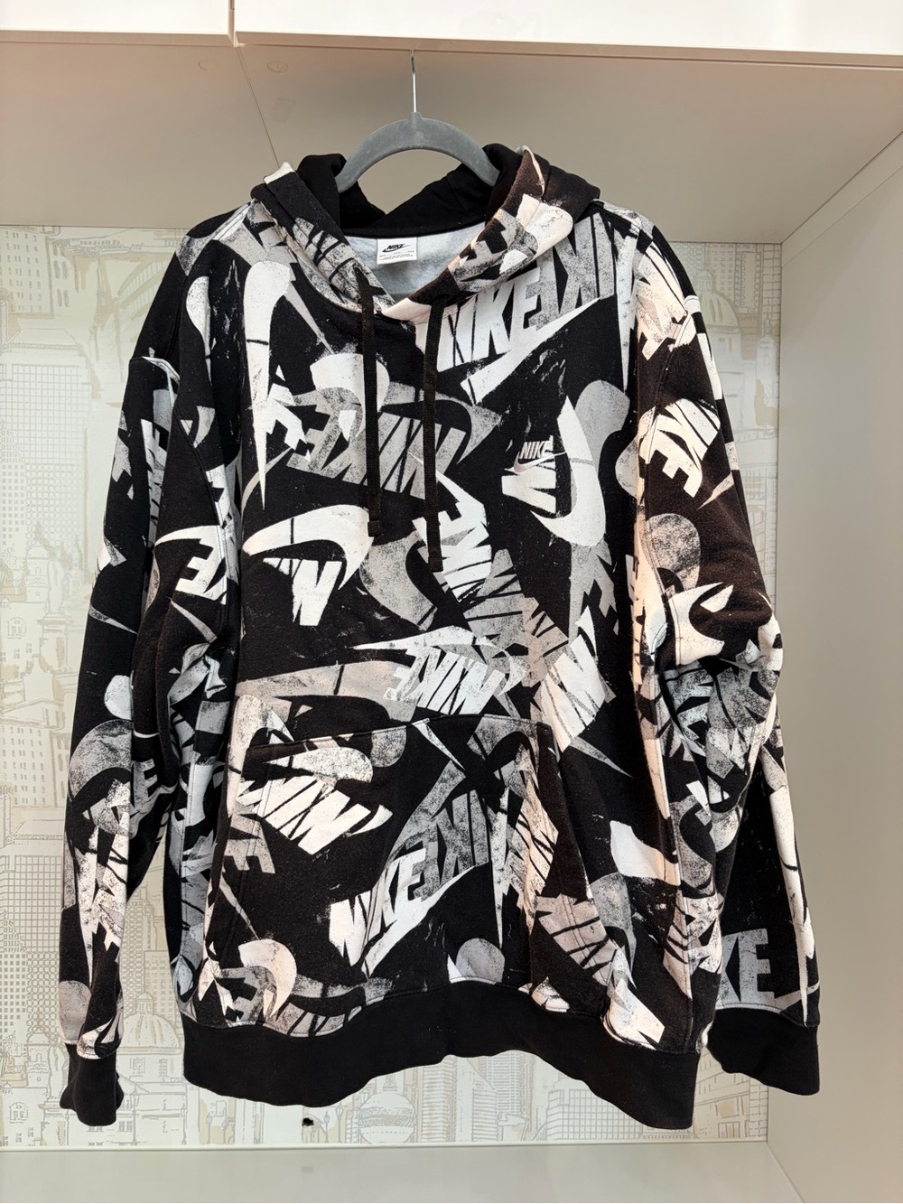 Nike Black & White Graphic Logo Hoodie